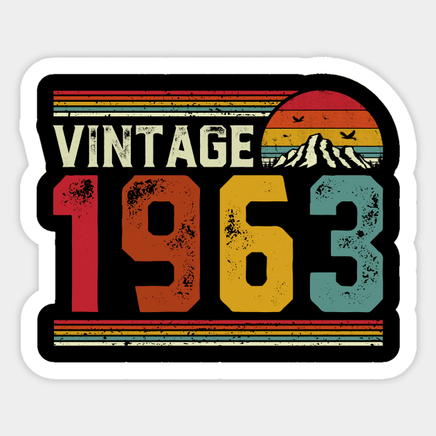 Vintage 1963 Birthday Gift Retro Style Sticker by Foatui